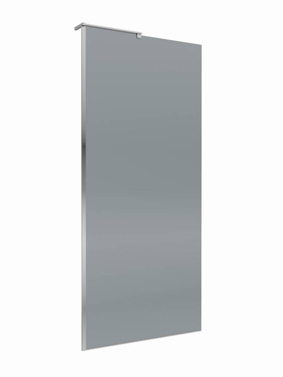 Душевая перегородка BelBagno UNO-L-1-TB-90-GR-Cr профиль хром, стекло тонированное, 90x200