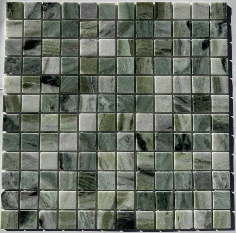 Мозаика Pixel Mosaic Мрамор PIX 314 Jet Green 2.3x2.3 Полированная 30.5x30.5х4