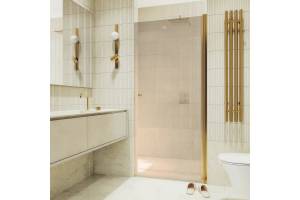 Душевая дверь в нишу MaybahGlass MGD-1674-3 профиль золото, стекло бронза, 198x70