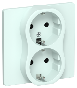 Розетка 2-местная с заземлением IEK Flite FI-R21C-16-K94 холодный лед
