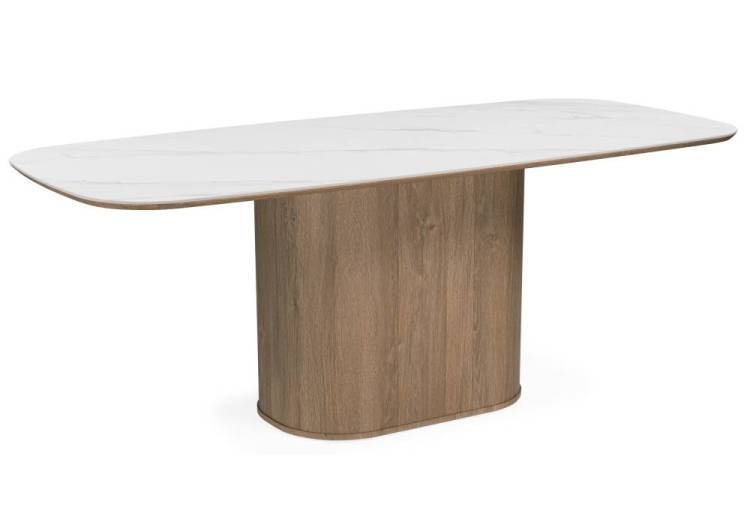 Керамический стол Notta Эллипсо 664910 snow white / дуб американский
