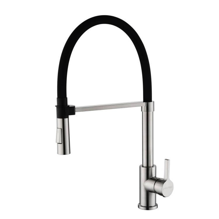 Смеситель для кухни Paulmark Halt Ha214021-BS с гибким изливом, брашированная сталь