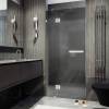 Душевая дверь в нишу MaybahGlass MGD-504-4 с добором на петлях, стекло графит матовый, профиль хром глянцевый, 1950x1000