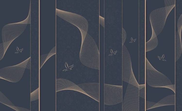 3D Фотообои Artegrafico «Абстрактный полёт со светлым орнаментом» PL-002 акварель