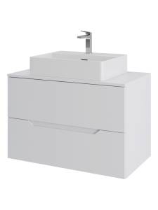 Тумба с раковиной Orange Line Li-80TuwMDF+B04-500W белая матовая, 80.5 см