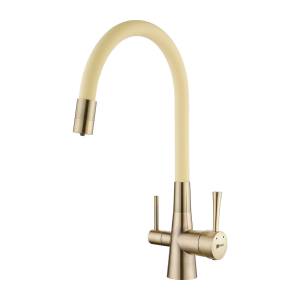 Смеситель для кухни Lemark Comfort LM3075B-Beige с подключением к фильтру с питьевой водой Бронза/Бежевый