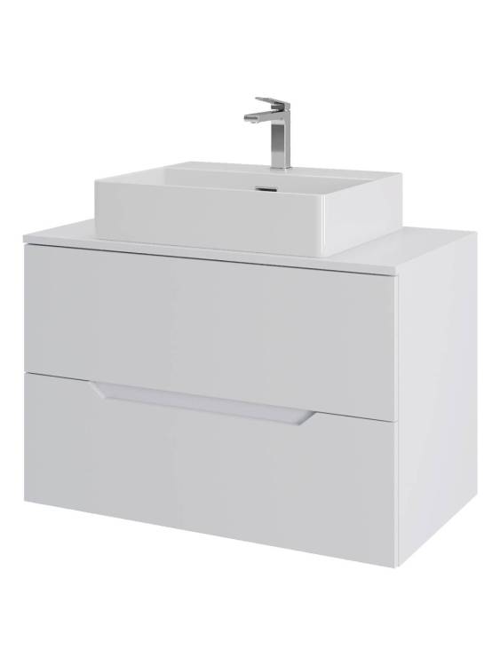 Тумба с раковиной Orange Line Li-80TuwMDF+B04-500W белая матовая, 80.5 см