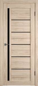 Межкомнатная дверь Владимирская Фабрика Дверей Atum 1 Sand Vellum стекло Black Gloss 900x2000
