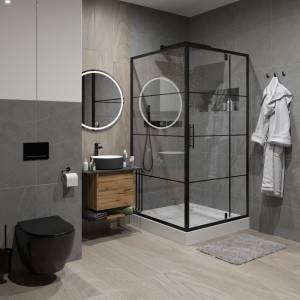 Душевой уголок Niagara Nova NG-0280-08 BLACK 80x80, квадратный, черный