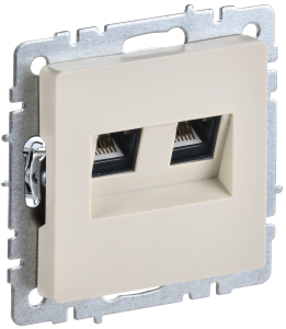 Розетка компьютерная RJ45 2-местная IEK Brite BR-K20-1-K10 бежевый