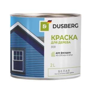 Краска для дерева для наружных работ с антисептиком Dusberg белая 3131 2 л