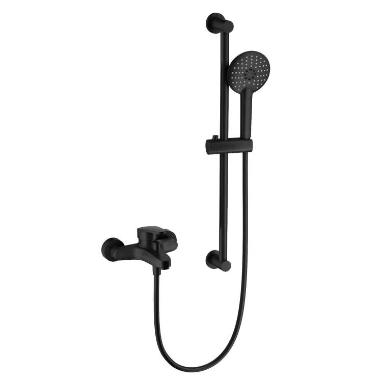 Смеситель для ванны Wonzon & Woghand WW-C2501-MB с душевым гарнитуром, черный матовый