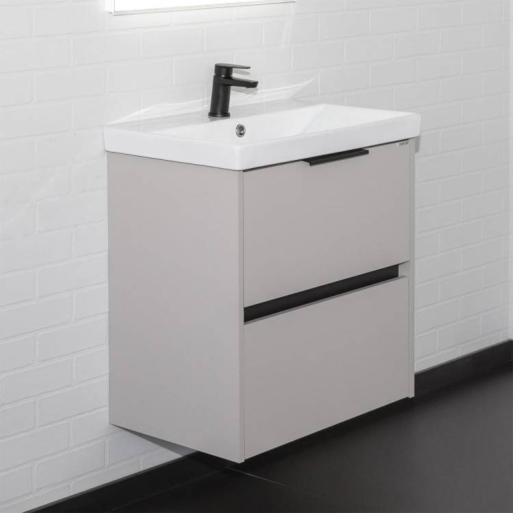 Тумба с раковиной Comforty Селенга-60 00-00021980 серый шелк