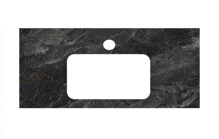 Столешница Kerama Marazzi Plaza 100 Риальто Темный Серый лаппатированный для раковин, встраиваемых снизу