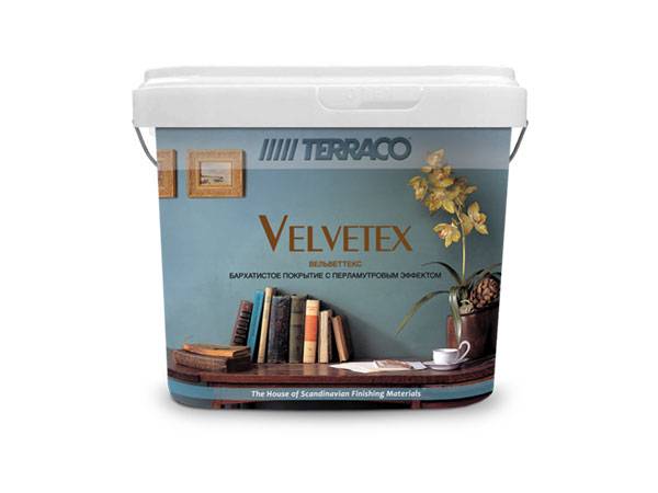 Покрытие декоративное с эффектом бархата Terraco Velvetex белое 1 кг