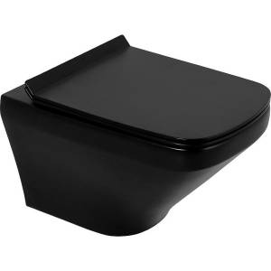 Чаша для унитаза BelBagno Sela BB3201CHR-MB безободковая с креплением, черный матовый