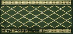 Бордюр Ape Ceramica Noblesse S002060 Cenefa Delis Verde Botella Gold 20x10