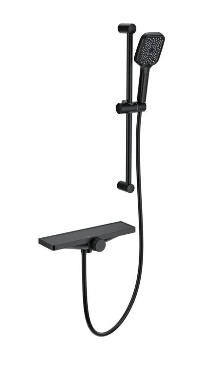 Смеситель для ванны Wonzon & Woghand WW-B2551-A-MB с душем и термостатом, черный матовый