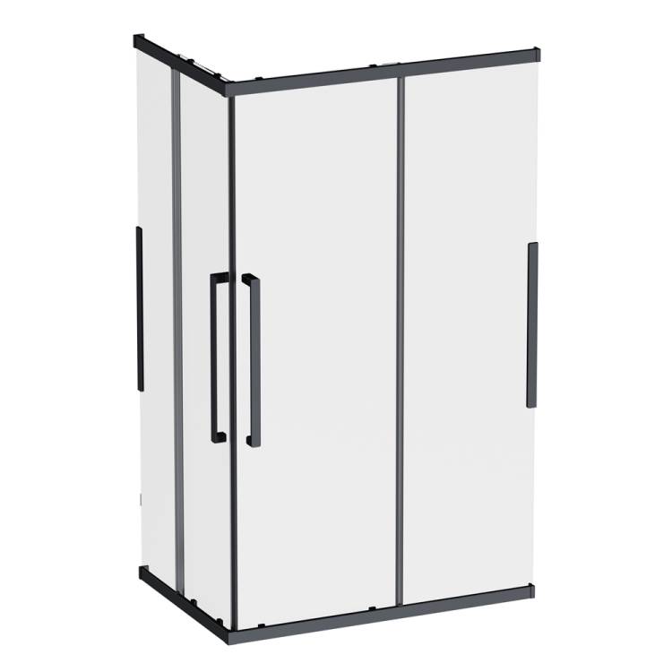 Душевой уголок Am.Pm Func W84G-403-12080-BT профиль черный матовый, стекло прозрачное, 120x80x200