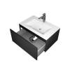 Тумба с раковиной Uperwood Parma Premium подвесная, черная, 75 см фото 2