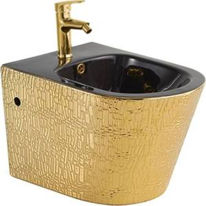 Биде подвесное Vincea Piatti VB1-11G1B черно-золотое