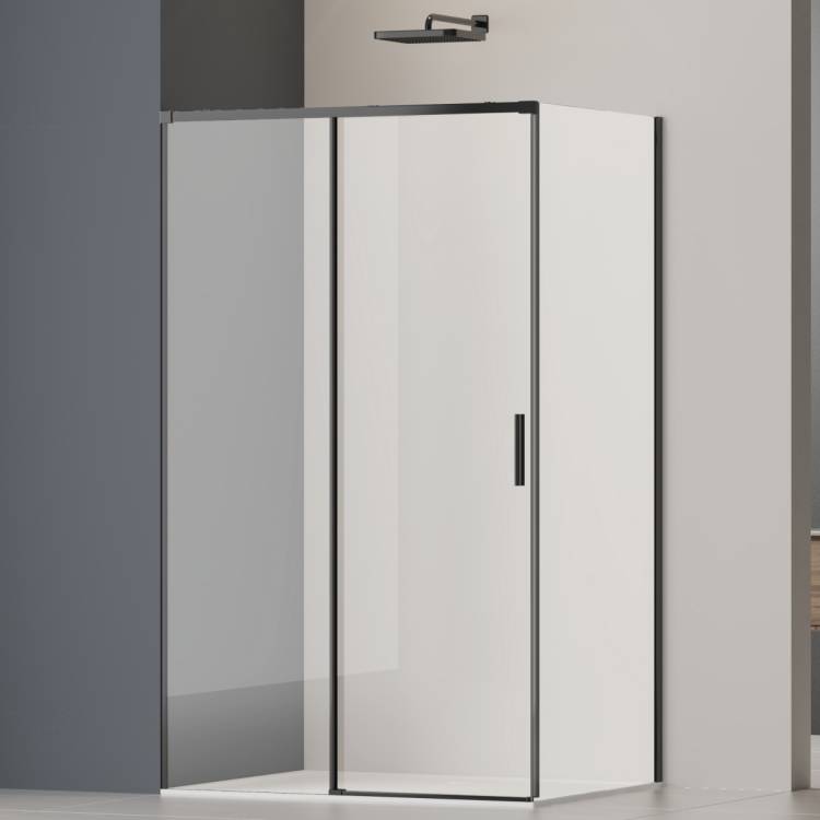 Душевой уголок Vincea Soft 2 VSR-3SO28012CLB профиль черный, стекло прозрачное, 120x80x200
