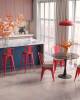 Набор из 6 барных стульев Stool Group Tolix YD-H765E-W LG-03 X6 красный глянцевый, темное дерево, со спинкой фото 3