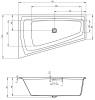 Акриловая ванна Riho Bathtubs B101010005 Still smart R 170x110, светодиоды и подголовник с размещением слева, заполнение через перелив фото 2