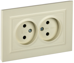 Розетка 2-местная IEK Brite BR-R20-10-K10-F бежевый