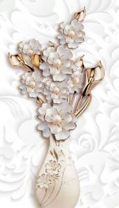 3D Фотообои Artegrafico «Ваза с цветами на объёмном фоне» GM-070 акварель