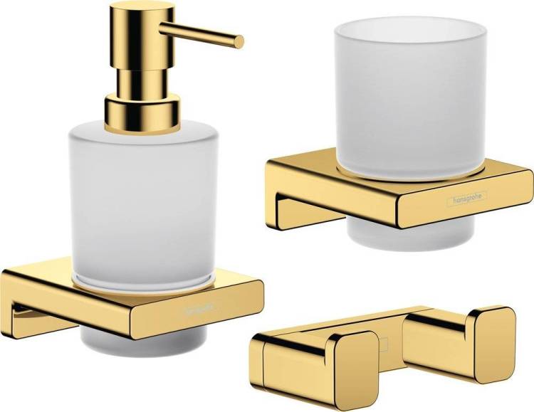 Набор Hansgrohe AddStoris Стакан 41749990 + Дозатор 41745990 + Крючок 41755990 полированное золото