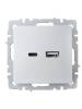 Розетка USB type A+C IEK Brite BR-U22-018-K47 алюминий фото 6