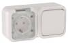 Розетка+Выключатель 1-клавишный IEK Tors TS-G10-6-55-V-K01 белый