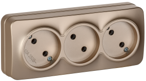 Розетка 3-местная IEK Glory ERH30-K37M-10 шампань матовый