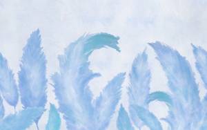 3D Фотообои Artegrafico «Крупные акварельные колосья в синих тонах» NJ-048 песок