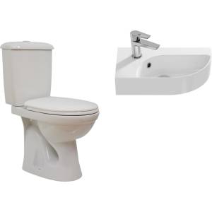Комплект Унитаз-компакт Оскольская керамика Суперкомпакт Стандарт + Рукомойник Cersanit CAMEO 45 левый