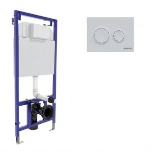 Система инсталляции Berges Novum 40264 для скрытого монтажа с кнопкой O4 Soft Touch белая