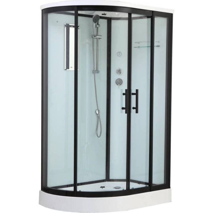 Душевая кабина Timo Standart T-6602 B R профиль черный, с низким поддоном