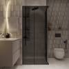 Душевой уголок Niagara Nova NG-2822-34BLACK профиль черный матовый, стекло тонированное, 80x80x195 фото 4