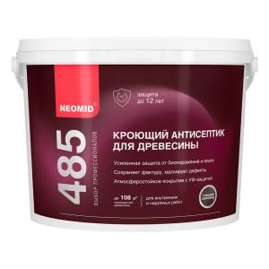 Кроющий антисептик для древесины Neomid горький шоколад 9 л