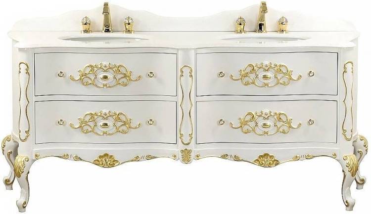 Тумба с раковиной Migliore Virginia 180 lacatto bianco для смесителя на 3 отверстия