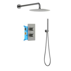 Душевая система Aquatek Европа AQ1376BGM черный хром шлифованный