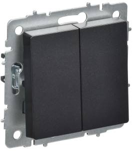 Выключатель 2-клавишный перекрестный IEK Brite BR-V23-0-10-K02 черный