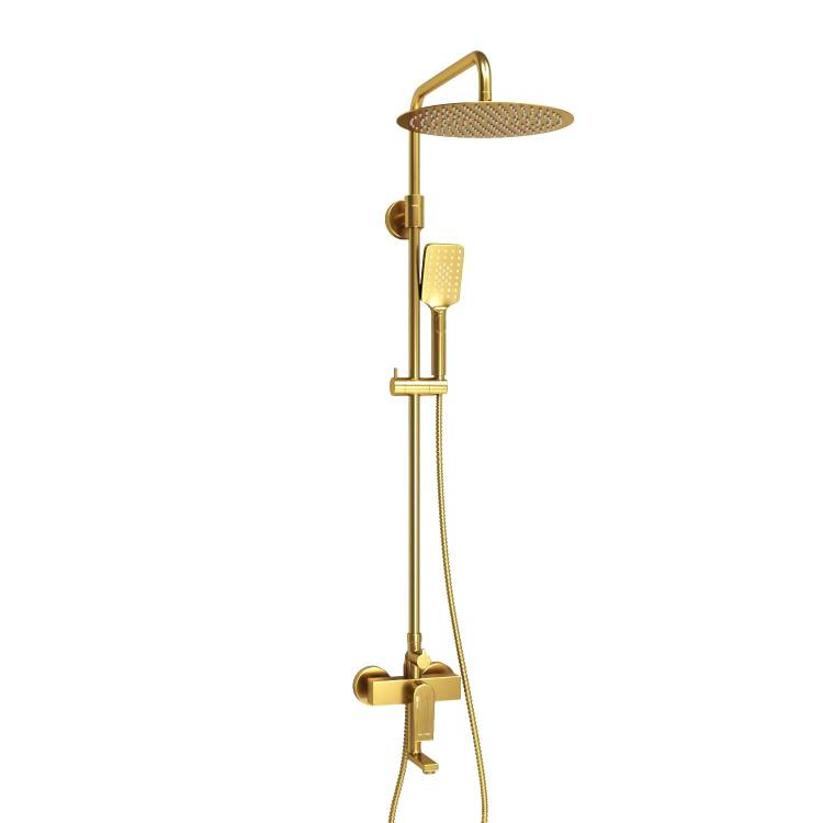 Душевой комплект Wasserkraft A155.262.201.BG золотой, со смесителем