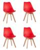 Набор из 4 стульев Stool Group Frankfurt New Y863-V seat red X4 красный