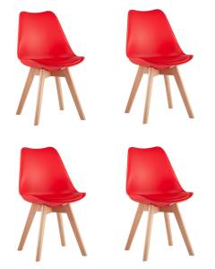 Набор из 4 стульев Stool Group Frankfurt New Y863-V seat red X4 красный
