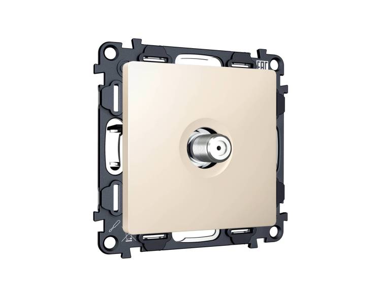 Комплект механизма TV розетки SAT Ambrella Volt MA MA333050 бежевый матовый
