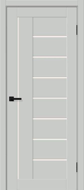 Межкомнатная дверь Bravo Браво-29 полотно Grey Silk, стекло Magic Fog 550x1900