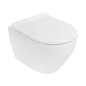 Унитаз подвесной Cezares Stylus CZR-513-TH-R/CZR-2011-SC безободковый, сиденье микролфит