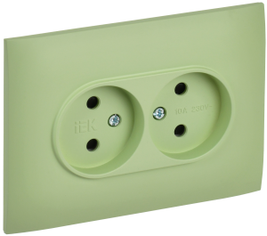 Розетка 2-местная с защитными шторками IEK Skandy SK-R23-10-K06-F мятный